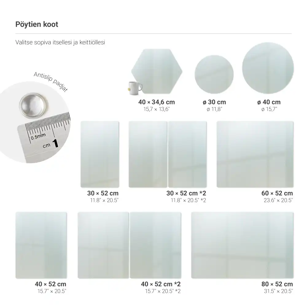 Skleněné krájecí prkénko hexagonální polotransparentní