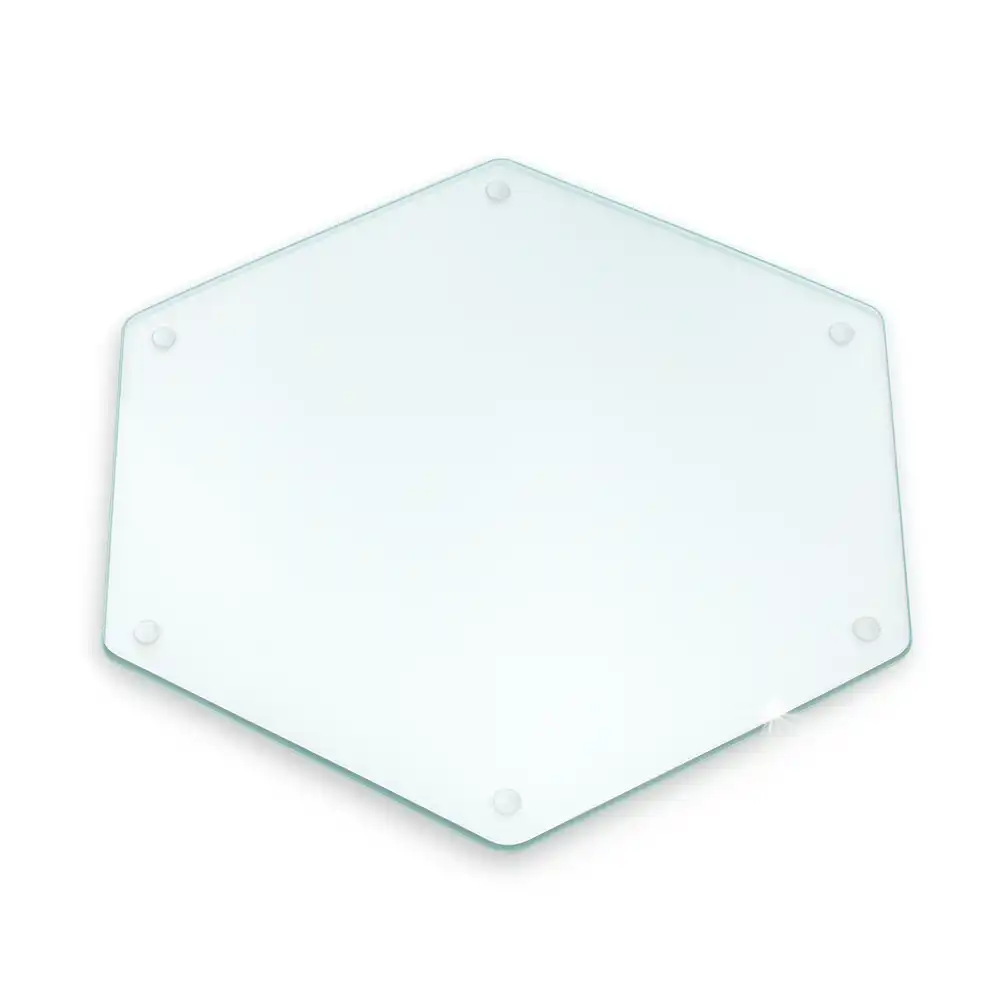 Skleněné krájecí prkénko hexagonální transparentní