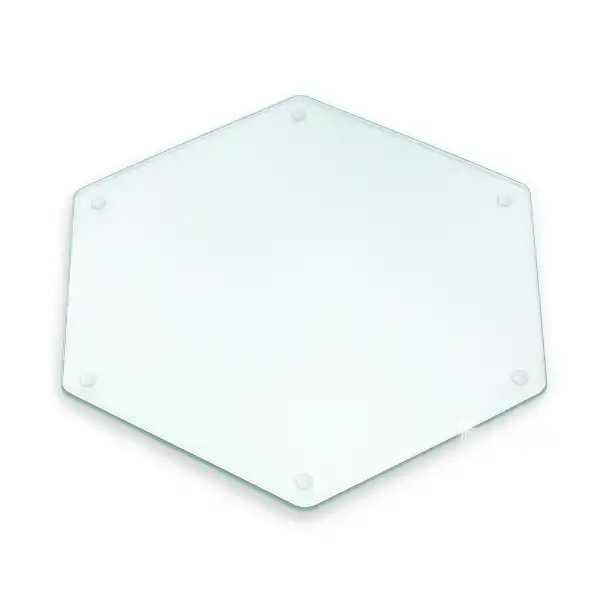 Skleněné krájecí prkénko hexagonální transparentní