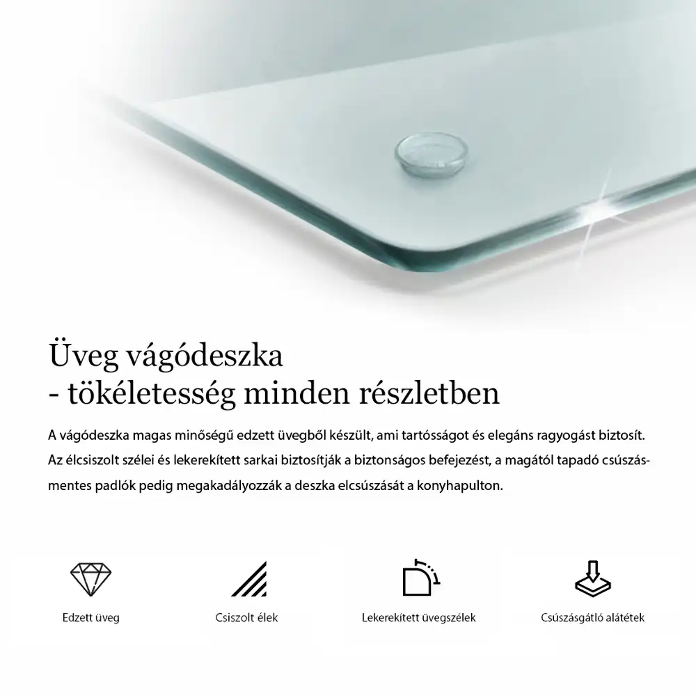 Skleněné krájecí prkénko hexagonální transparentní