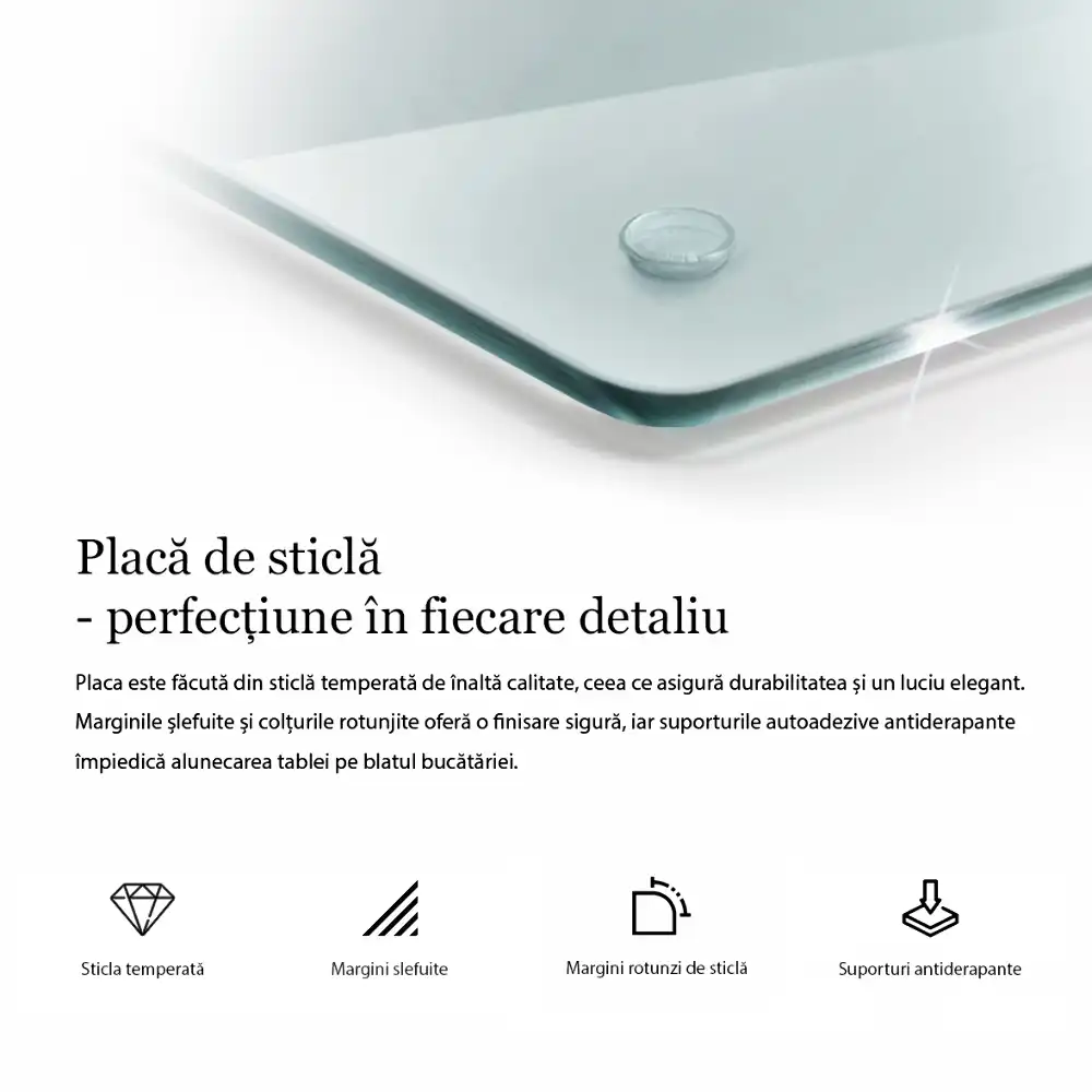 Skleněné krájecí prkénko hexagonální transparentní
