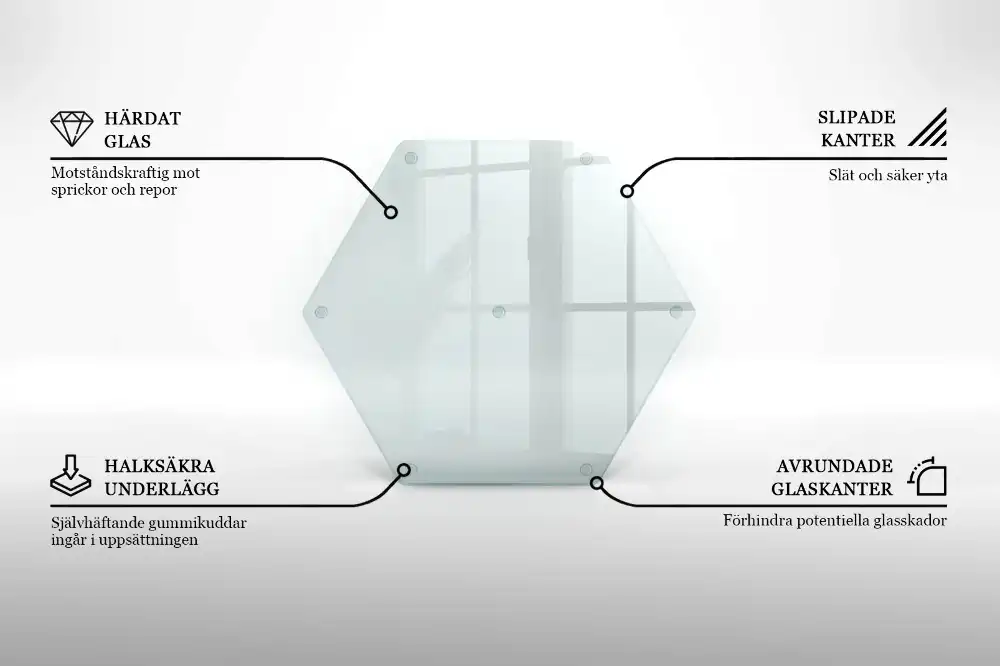 Skleněné krájecí prkénko hexagonální transparentní