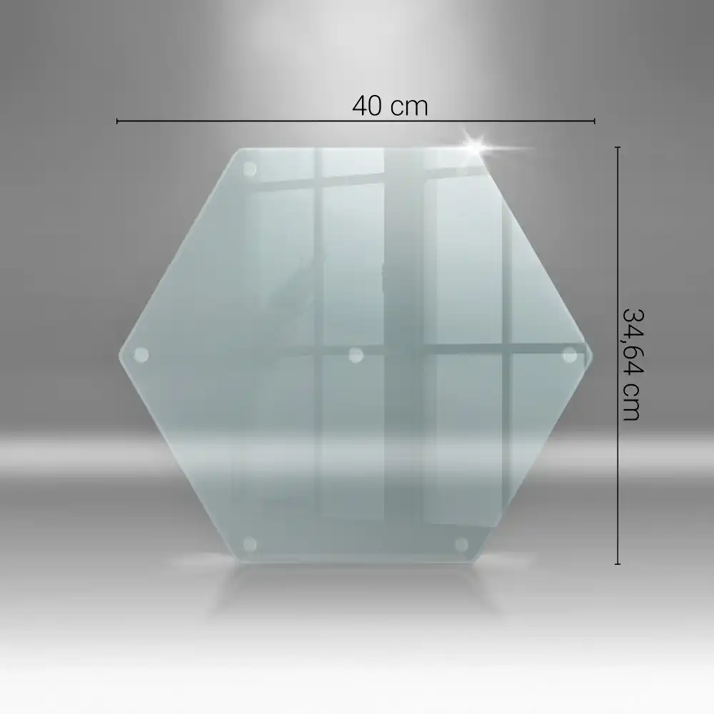 Skleněné krájecí prkénko hexagonální transparentní