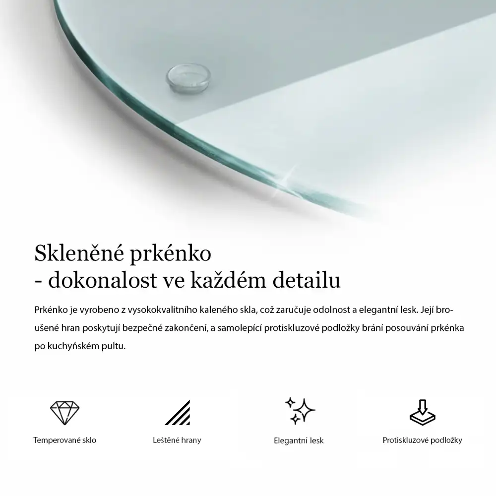 Kulaté průsvitné skleněné krájecí prkénko