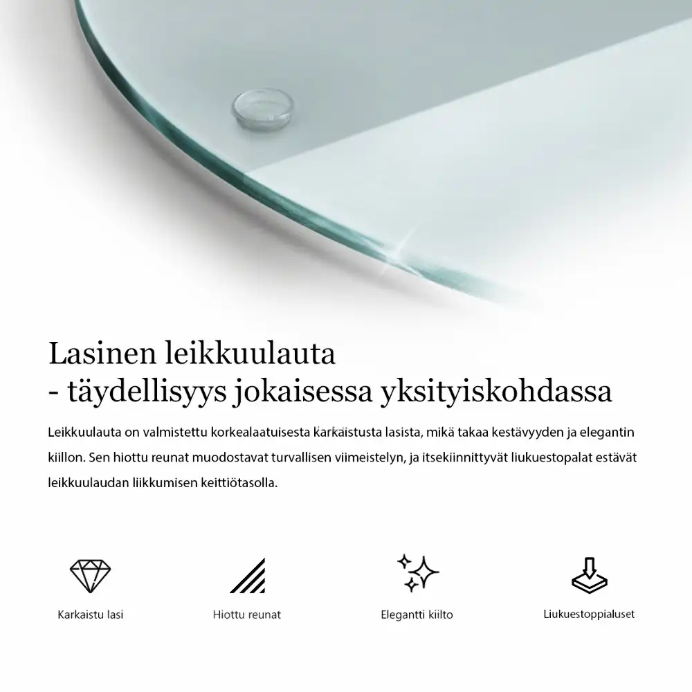 Kulaté průsvitné skleněné krájecí prkénko