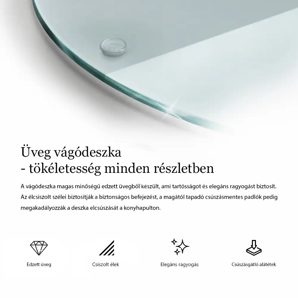 Kulaté průsvitné skleněné krájecí prkénko