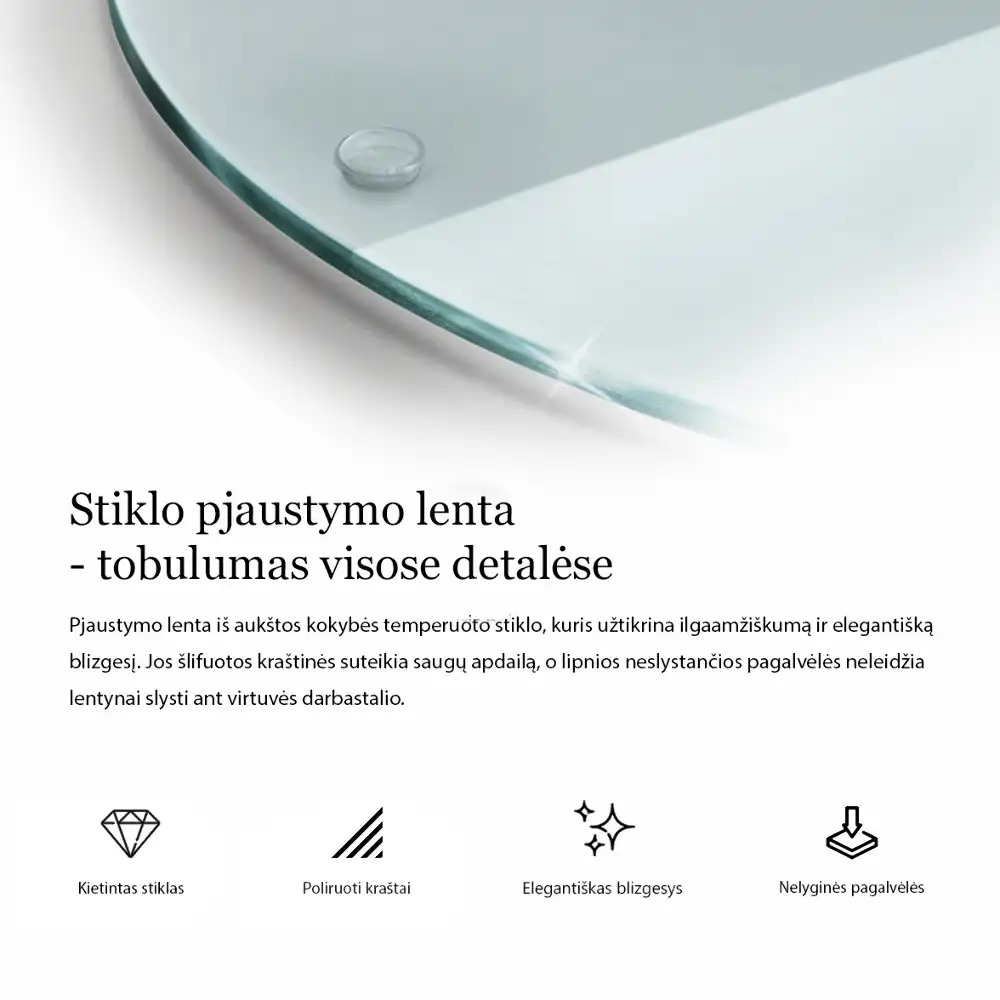 Kulaté průsvitné skleněné krájecí prkénko