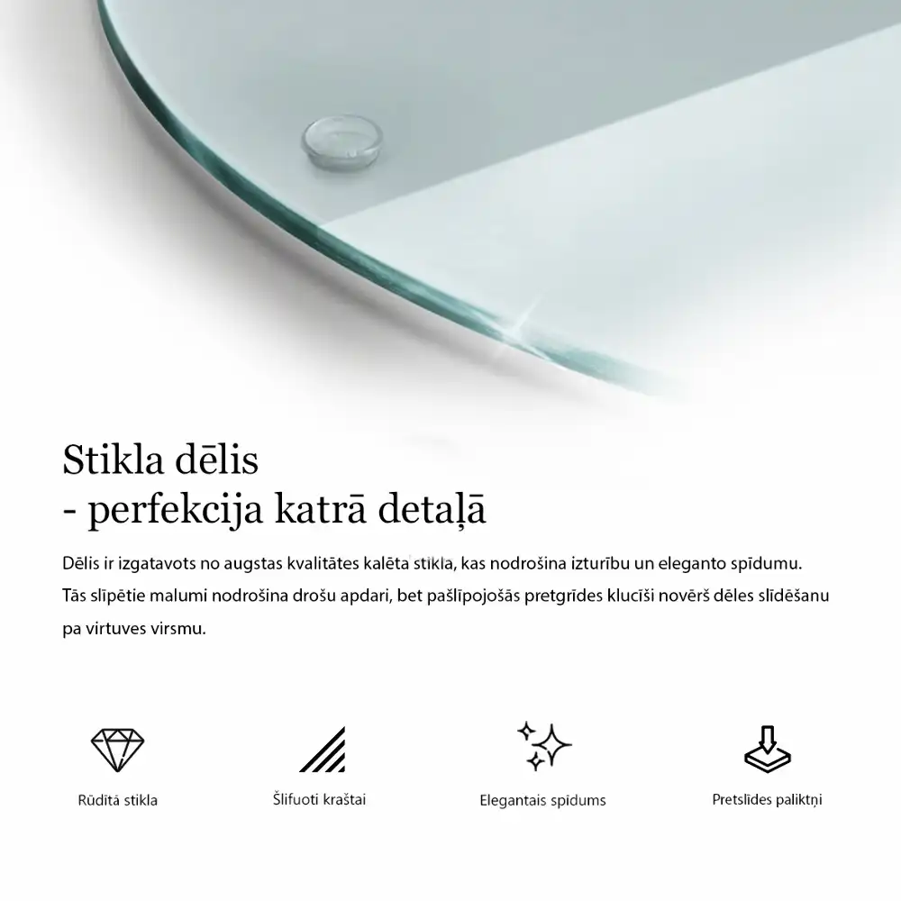 Kulaté průsvitné skleněné krájecí prkénko