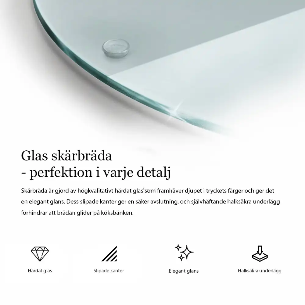 Kulaté průsvitné skleněné krájecí prkénko