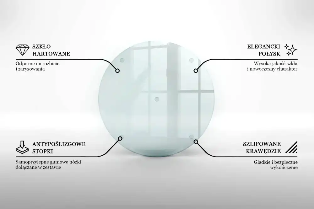 Kulaté průsvitné skleněné krájecí prkénko