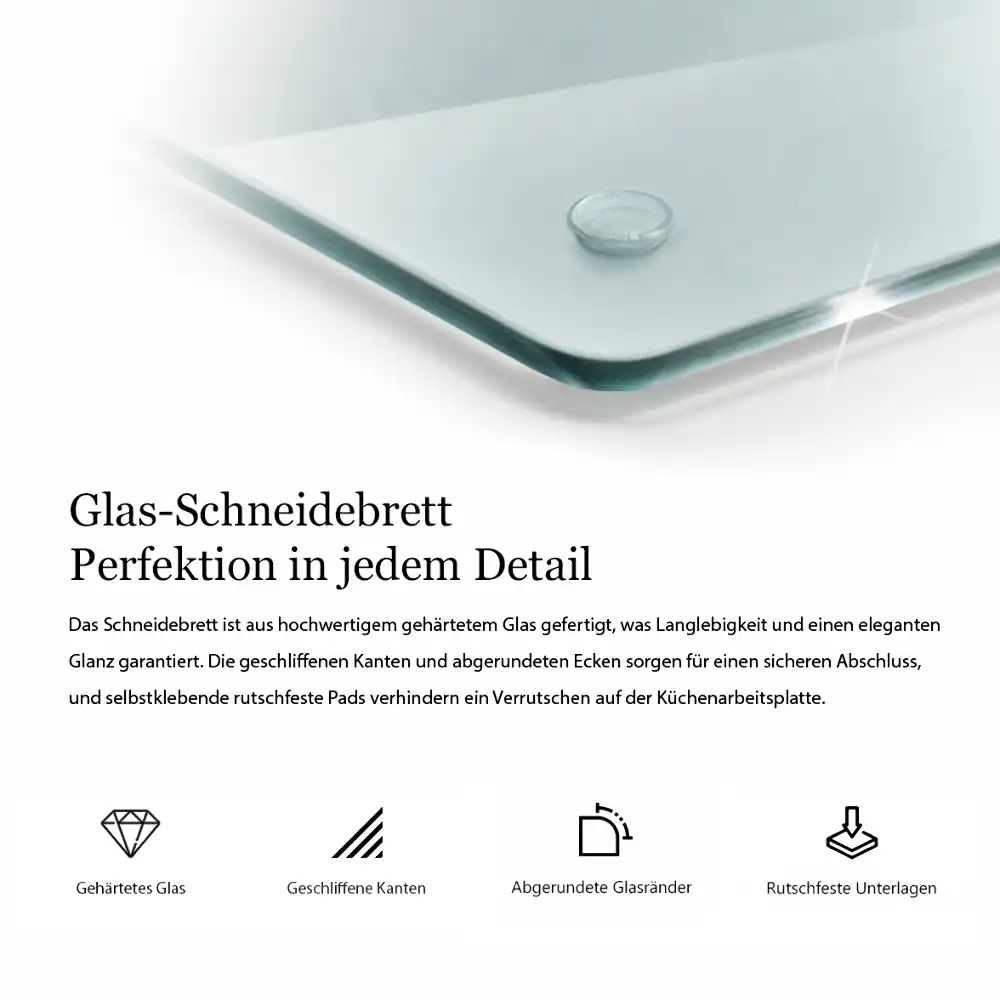 Dvojitá skleněná krájecí deska transparentní