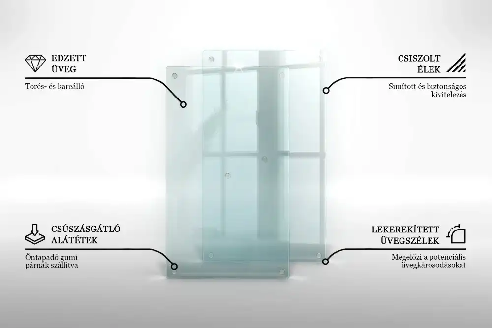 Dvojitá skleněná krájecí deska transparentní
