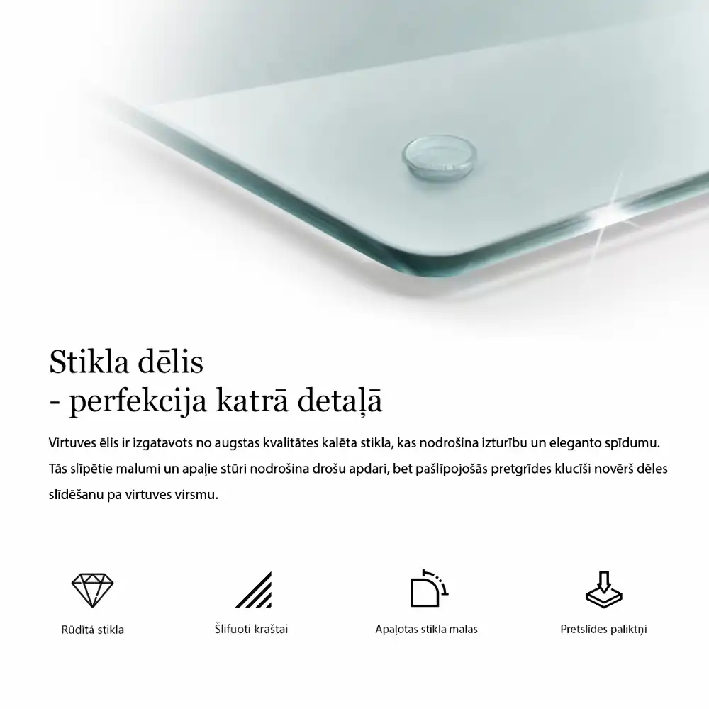 Dvojitá skleněná krájecí deska transparentní