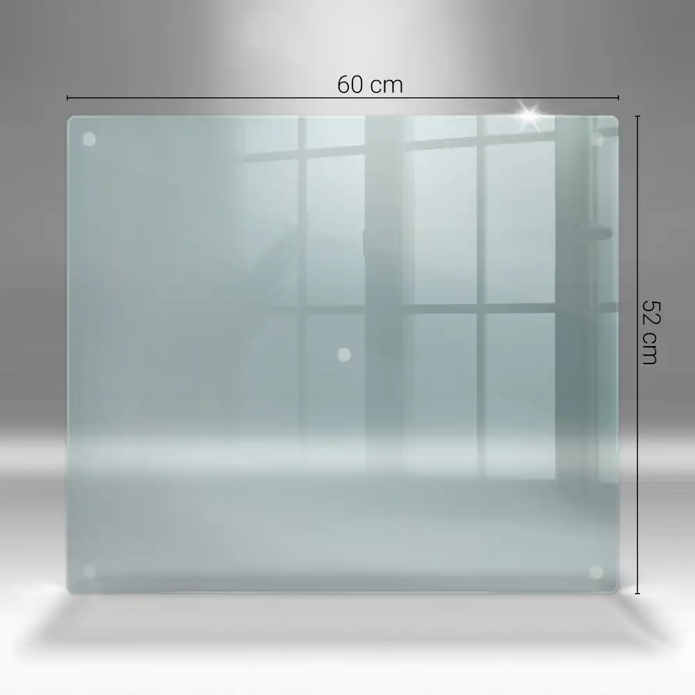 Obdélníková kuchyňská deska z transparentního skla
