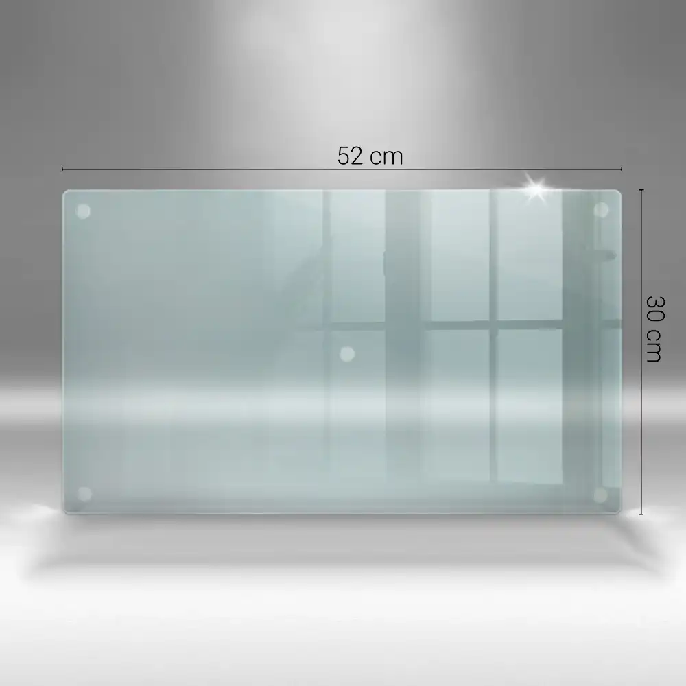 Obdélníková kuchyňská deska z transparentního skla