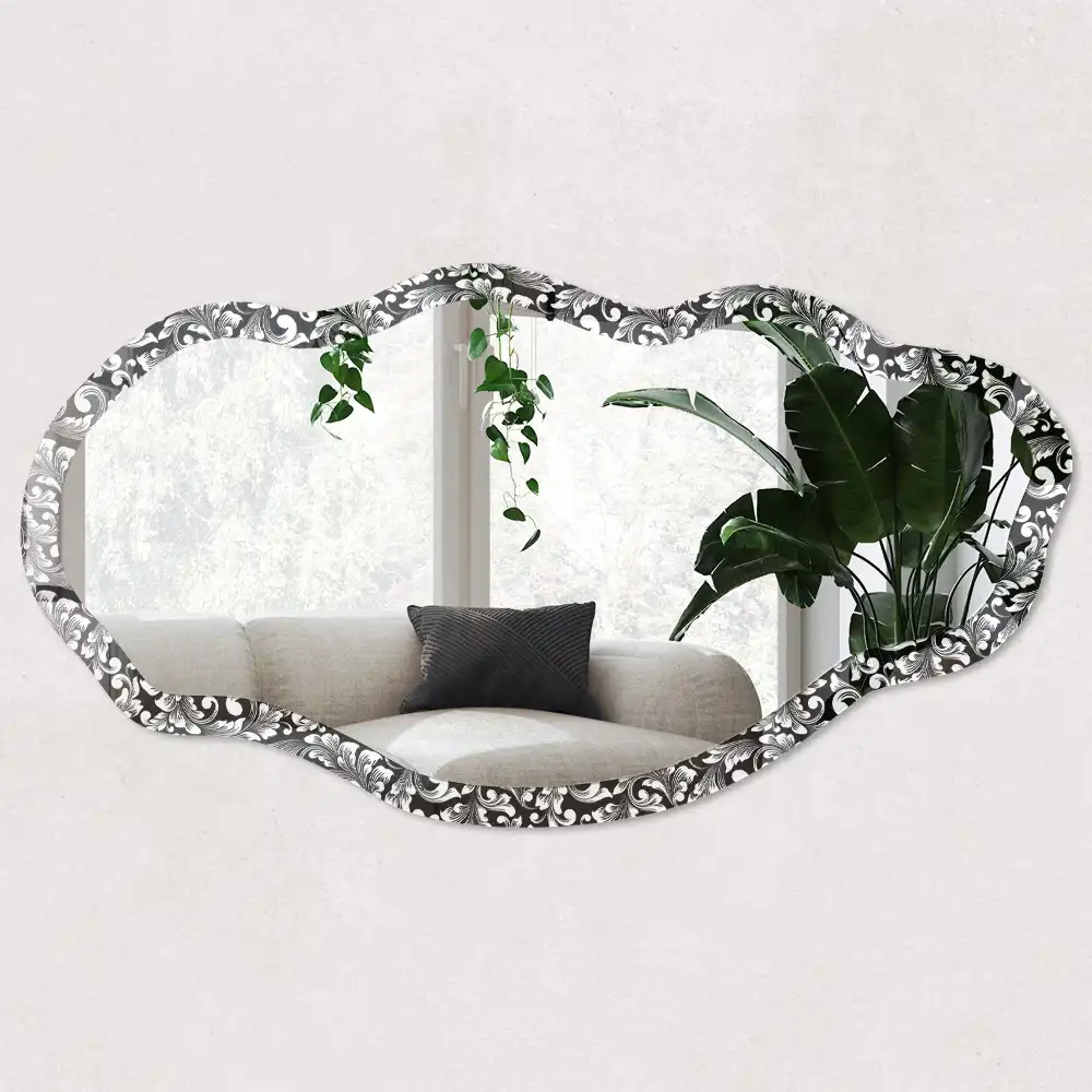 Nepravidelné zrcadlo s potiskem klasický ornament