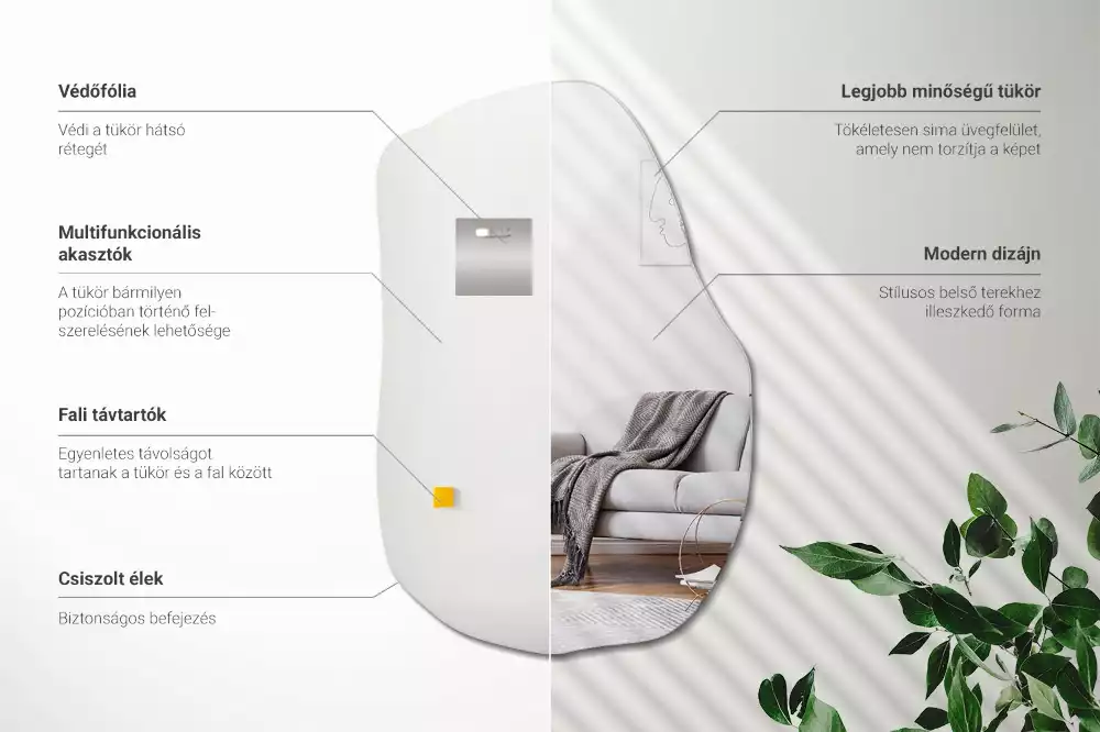 Nesymetrické závěsné zrcadlo jako elegantní řešení