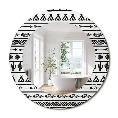Kulaté dekorační zrcadlo na zeď minimalistické boho