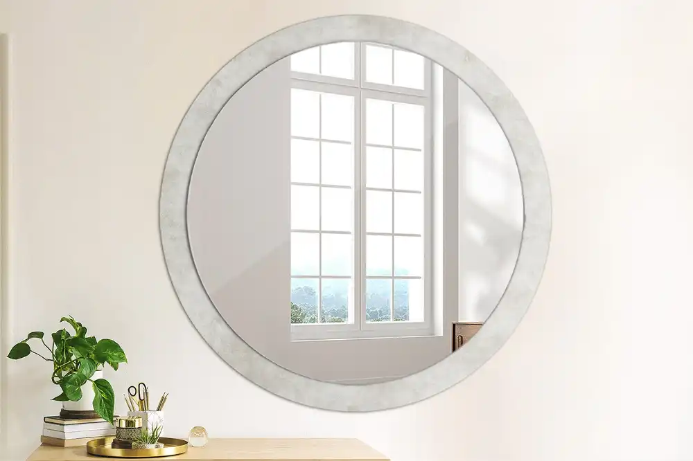 Kulaté dekorační zrcadlo na zeď textura betonu