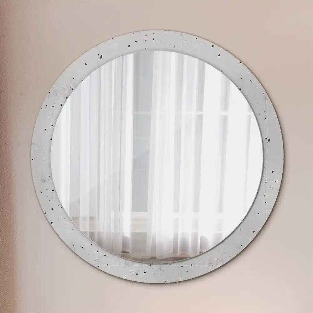 Kulaté dekorační zrcadlo na zeď betonová textura