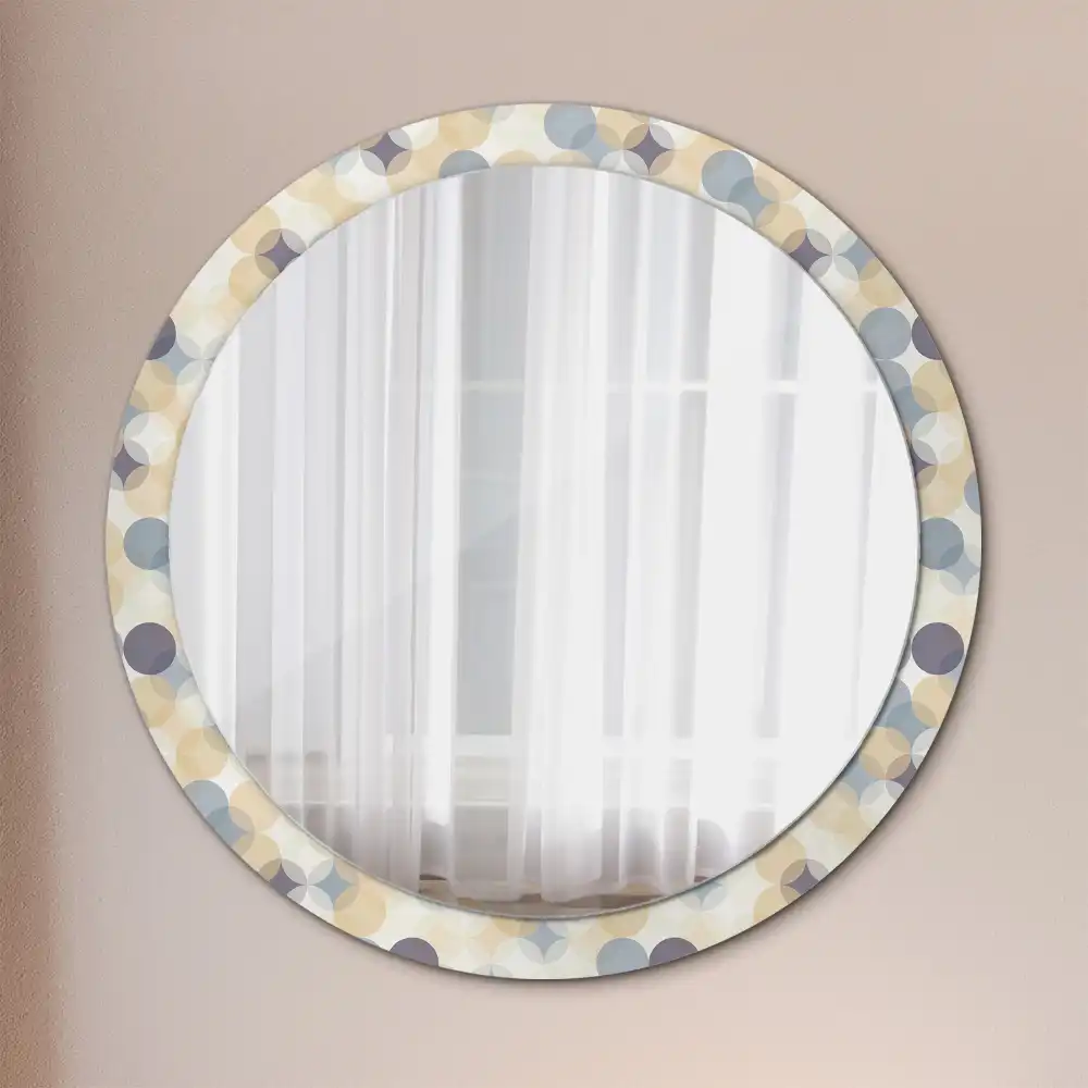 Kulaté dekorační zrcadlo na zeď geometrická kružnice