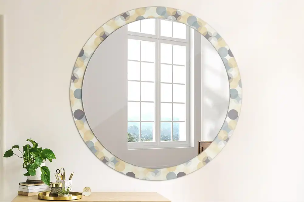 Kulaté dekorační zrcadlo na zeď geometrická kružnice