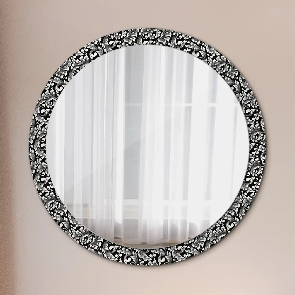 Kulaté dekorační zrcadlo na zeď ornamentální vzor