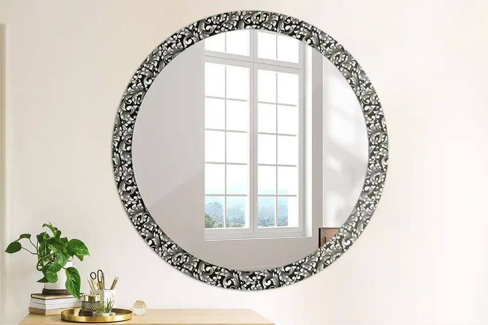 Kulaté dekorační zrcadlo na zeď ornamentální vzor