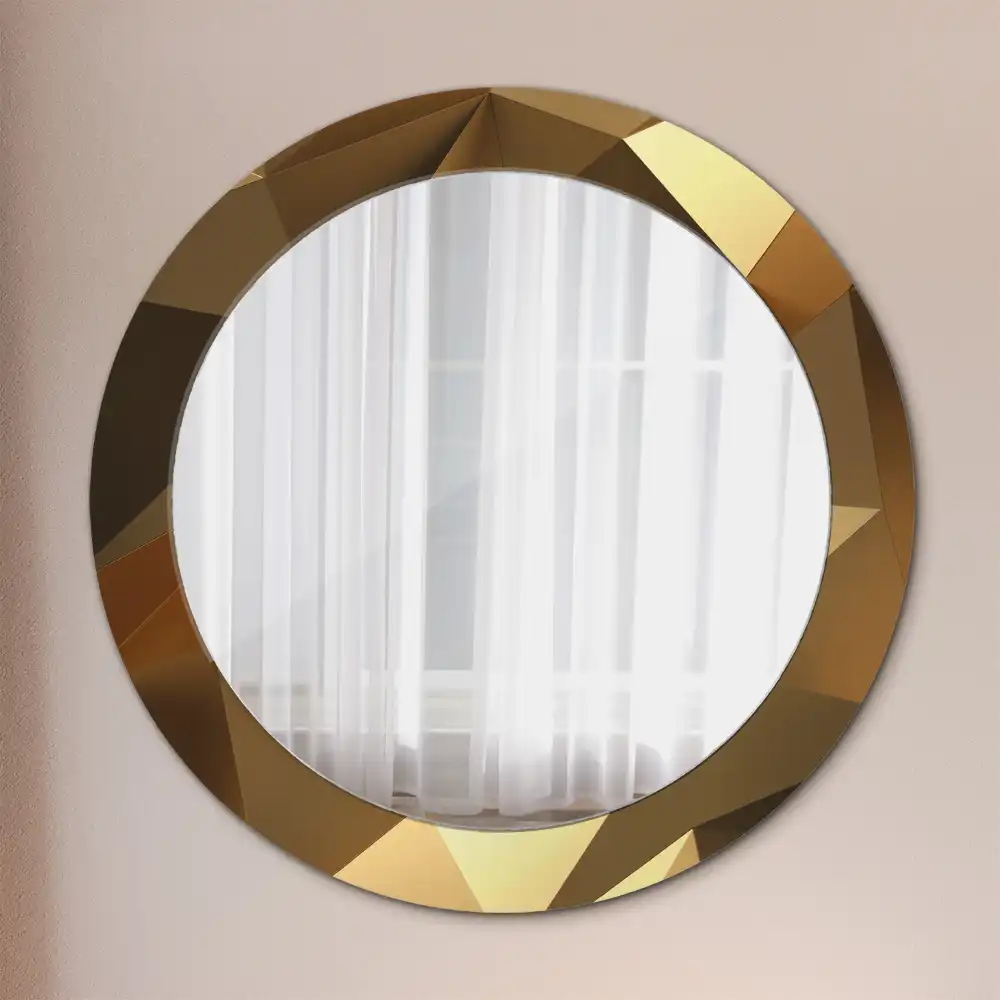 Kulaté zrcadlo s potiskem v designu geometrického vzoru