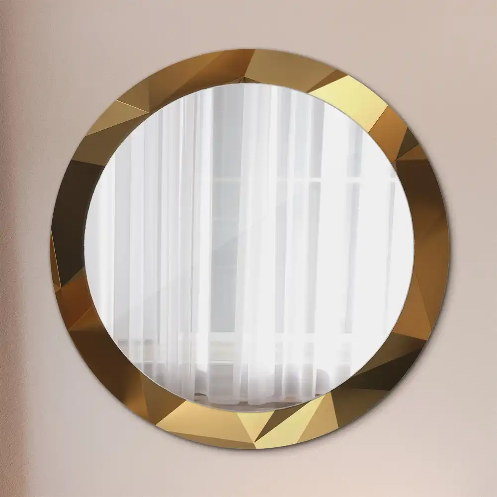 Kulaté zrcadlo s potiskem v designu geometrického vzoru