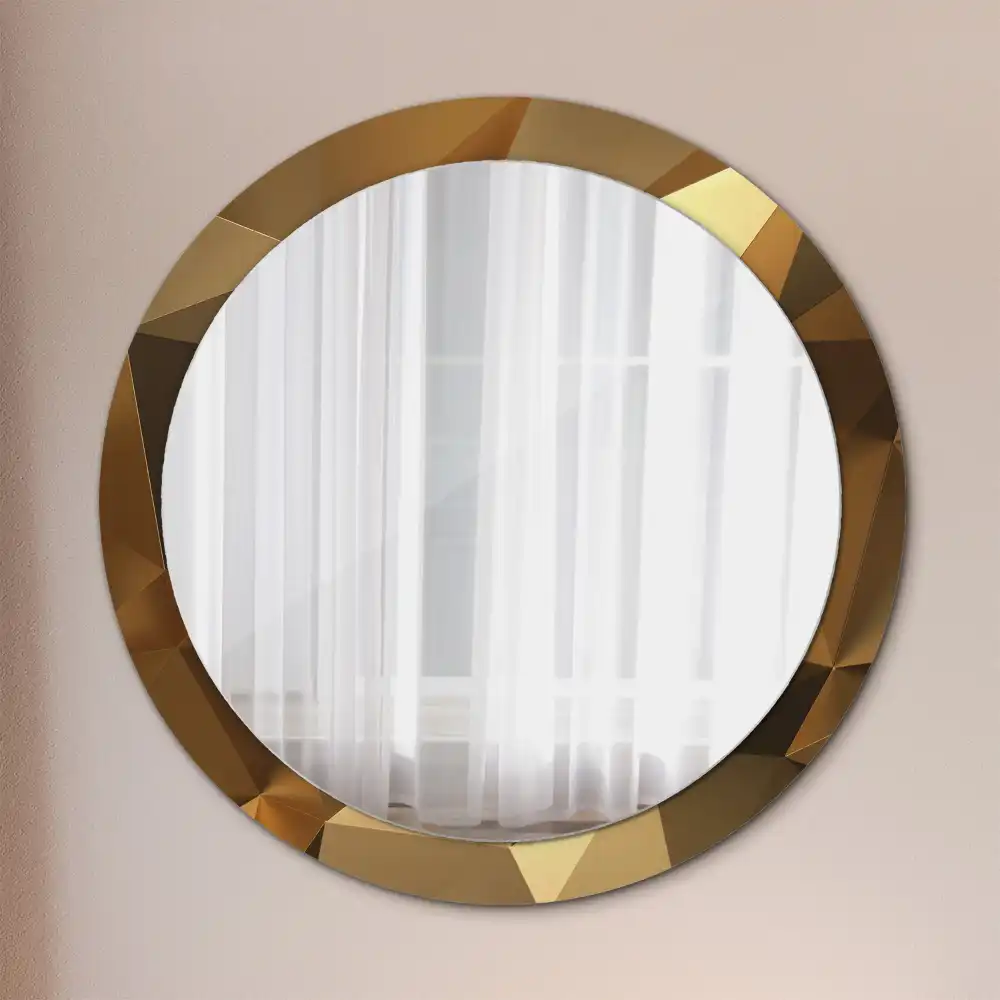 Kulaté zrcadlo s potiskem v designu geometrického vzoru