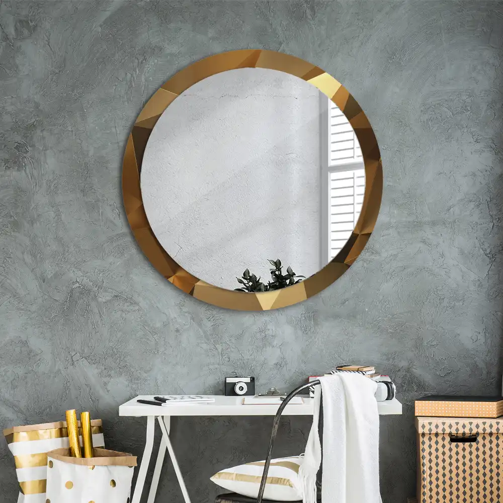 Kulaté zrcadlo s potiskem v designu geometrického vzoru
