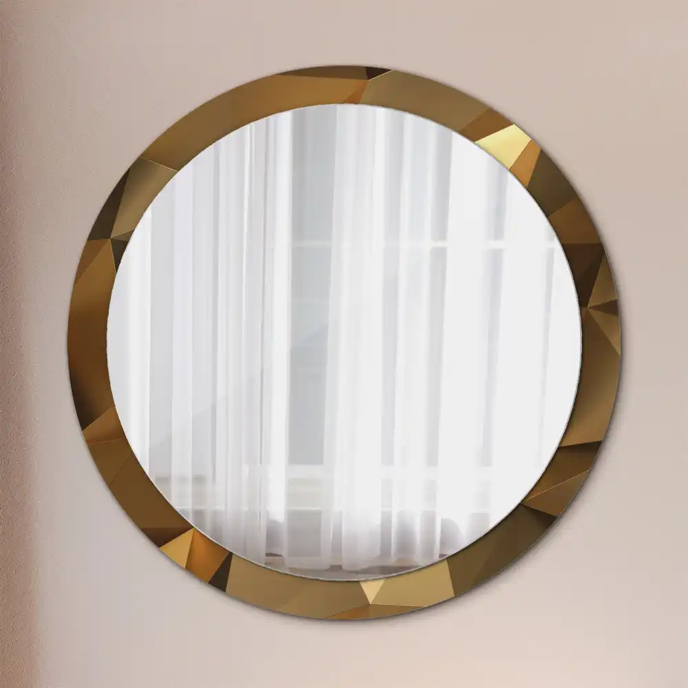 Kulaté zrcadlo s potiskem v designu geometrického vzoru
