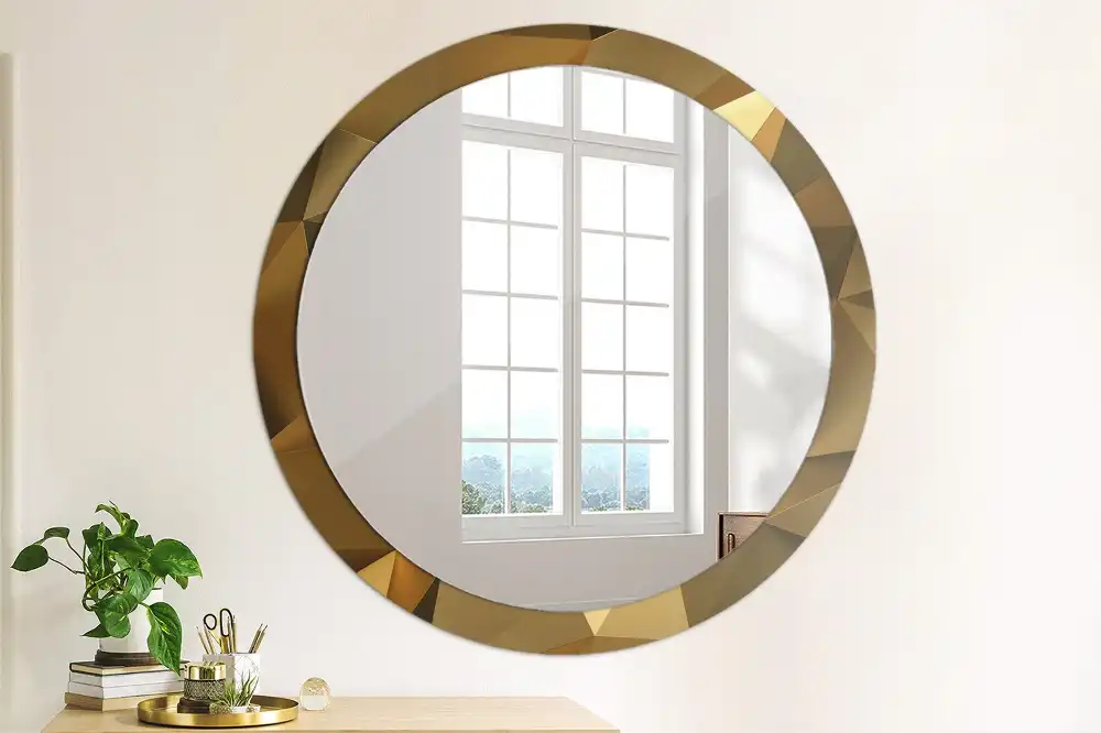 Kulaté zrcadlo s potiskem v designu geometrického vzoru