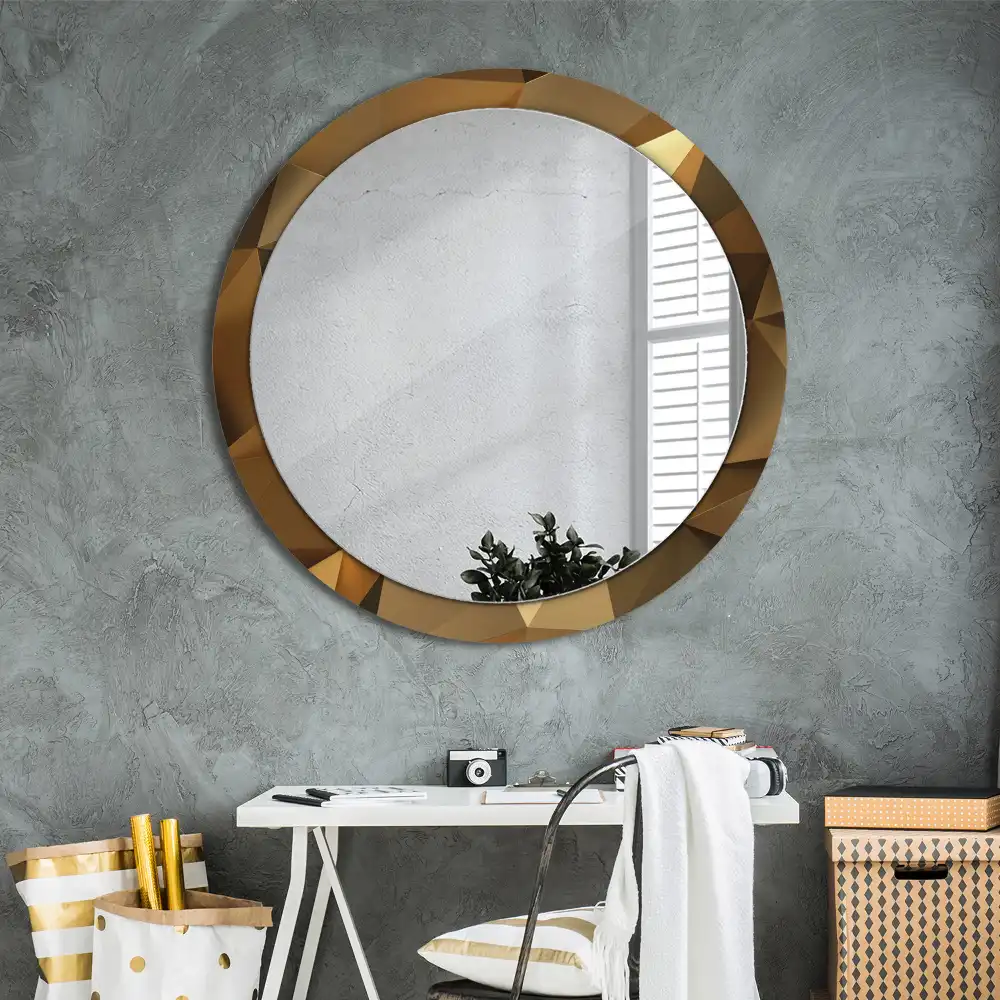 Kulaté zrcadlo s potiskem v designu geometrického vzoru