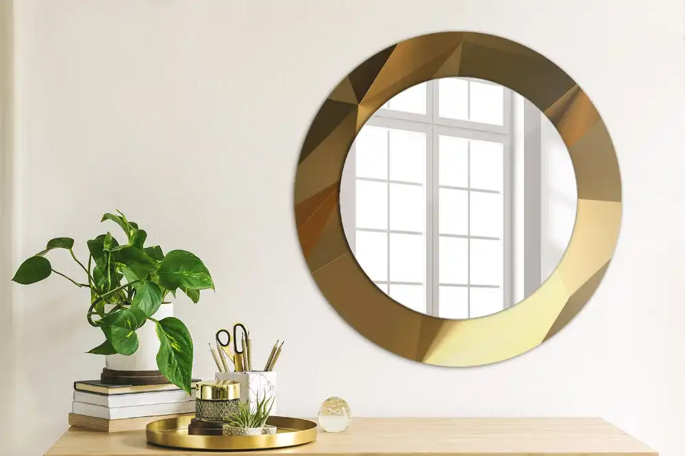 Kulaté zrcadlo s potiskem v designu geometrického vzoru