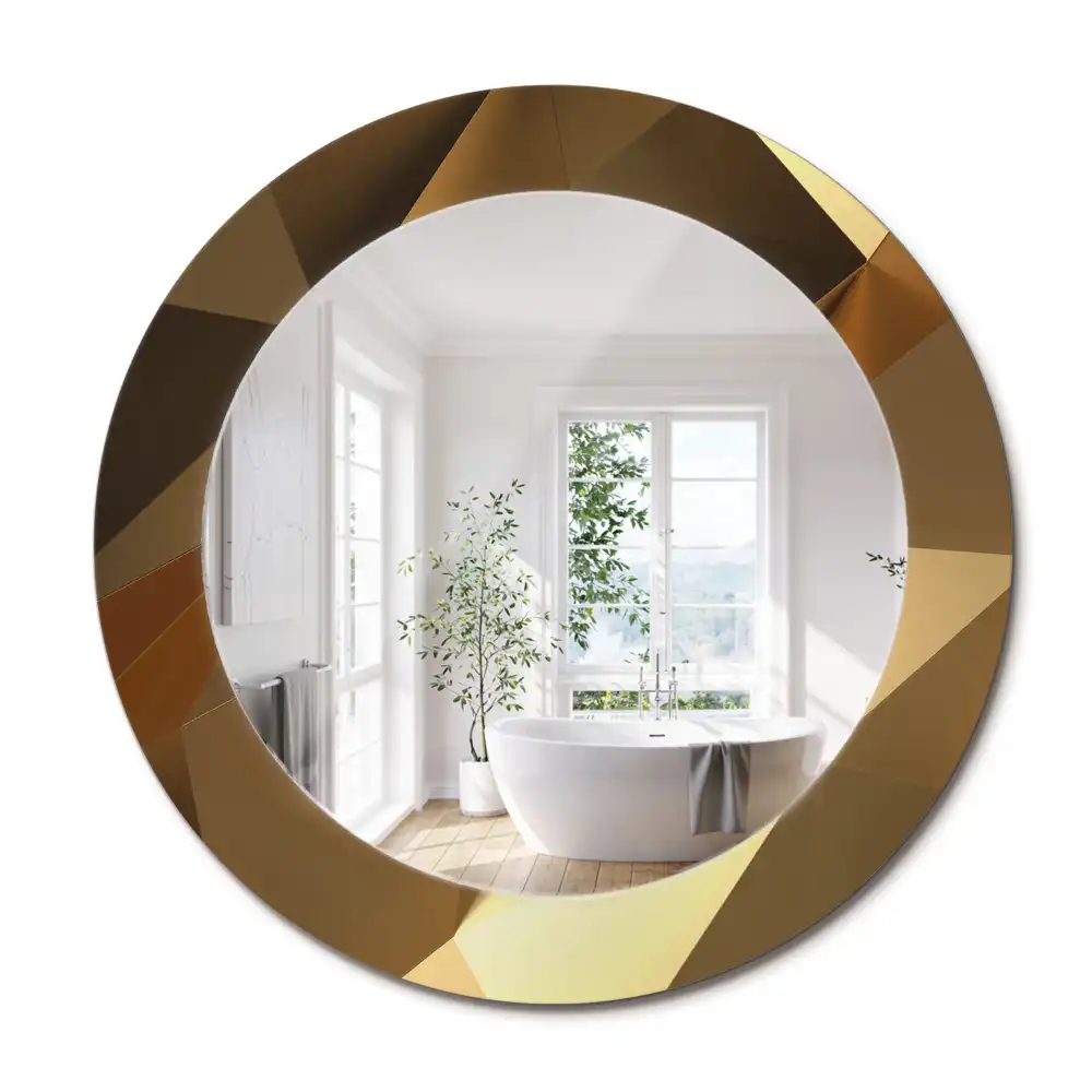 Kulaté zrcadlo s potiskem v designu geometrického vzoru