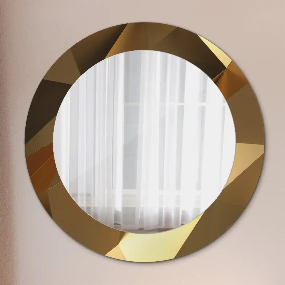 Kulaté zrcadlo s potiskem v designu geometrického vzoru