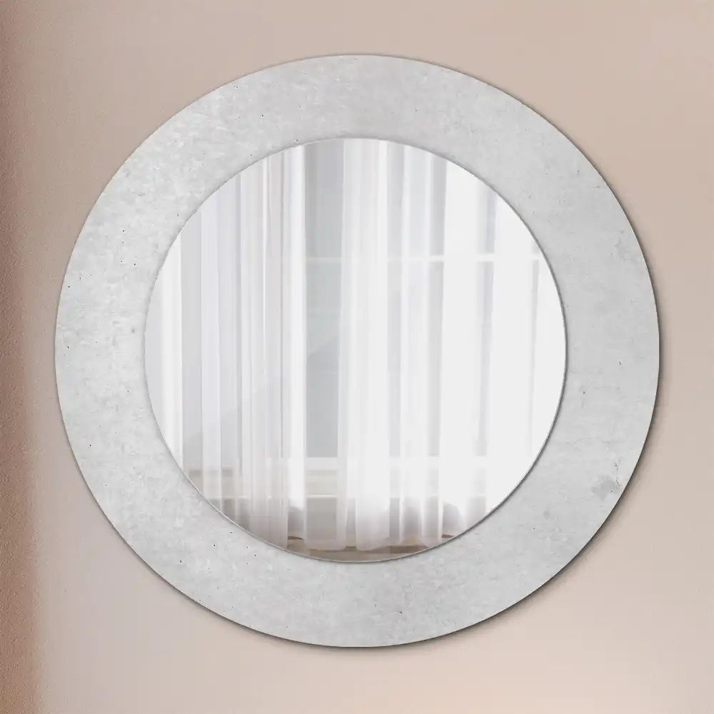 Kulaté dekorační zrcadlo na zeď betonová textura