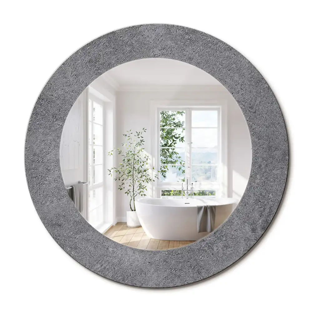 Kulaté dekorační zrcadlo na zeď betonová textura