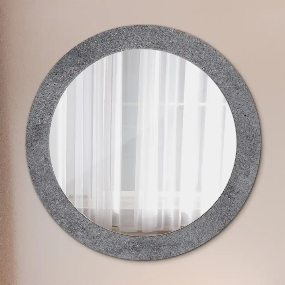 Kulaté dekorační zrcadlo na zeď betonová textura