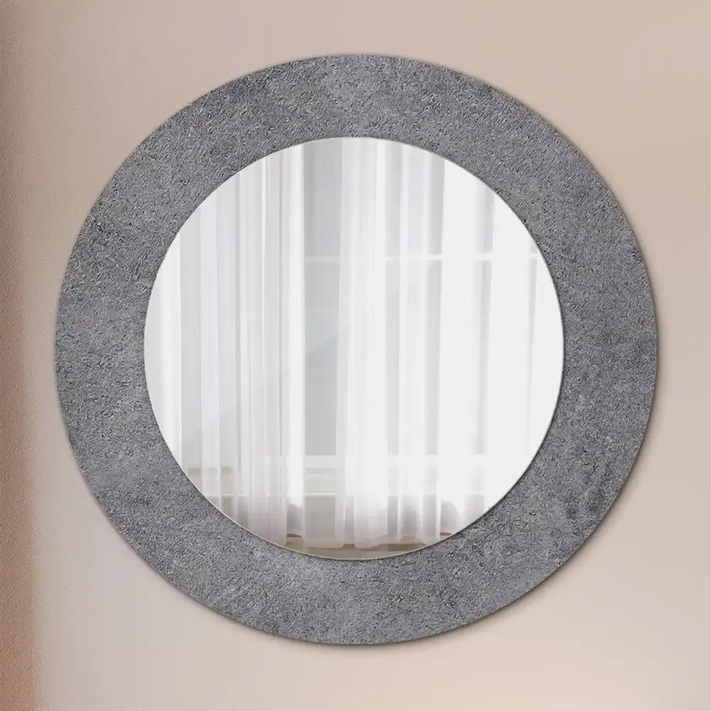 Kulaté dekorační zrcadlo na zeď betonová textura