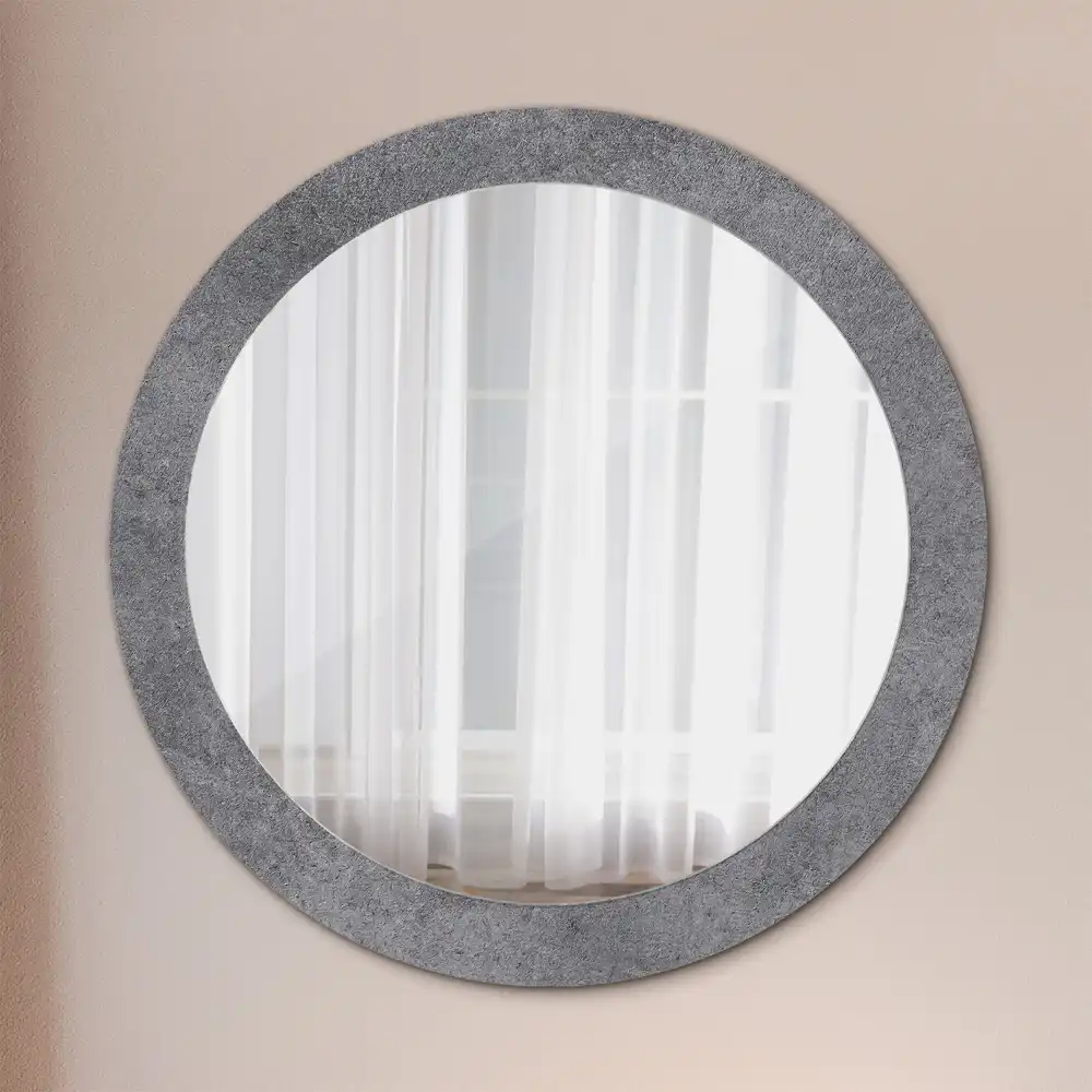 Kulaté dekorační zrcadlo na zeď betonová textura