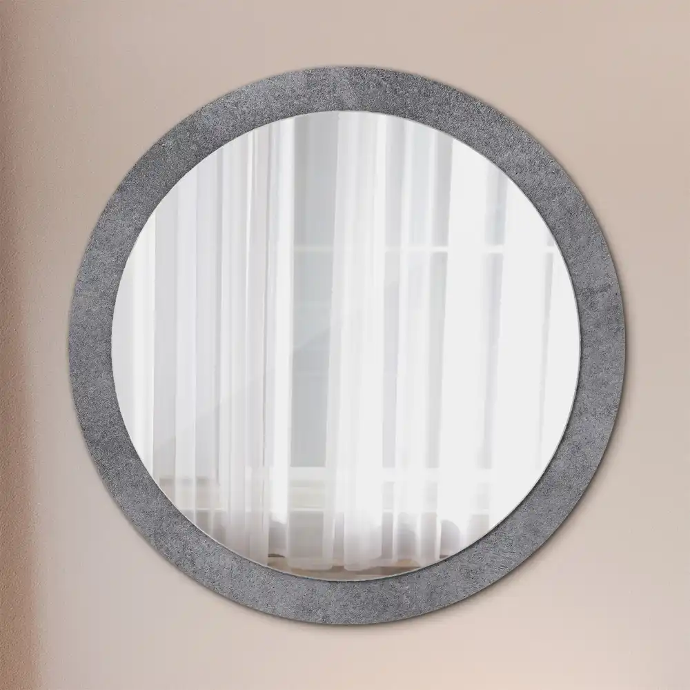 Kulaté dekorační zrcadlo na zeď betonová textura