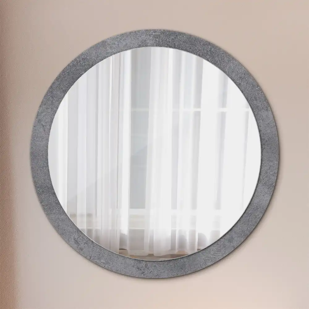 Kulaté dekorační zrcadlo na zeď betonová textura