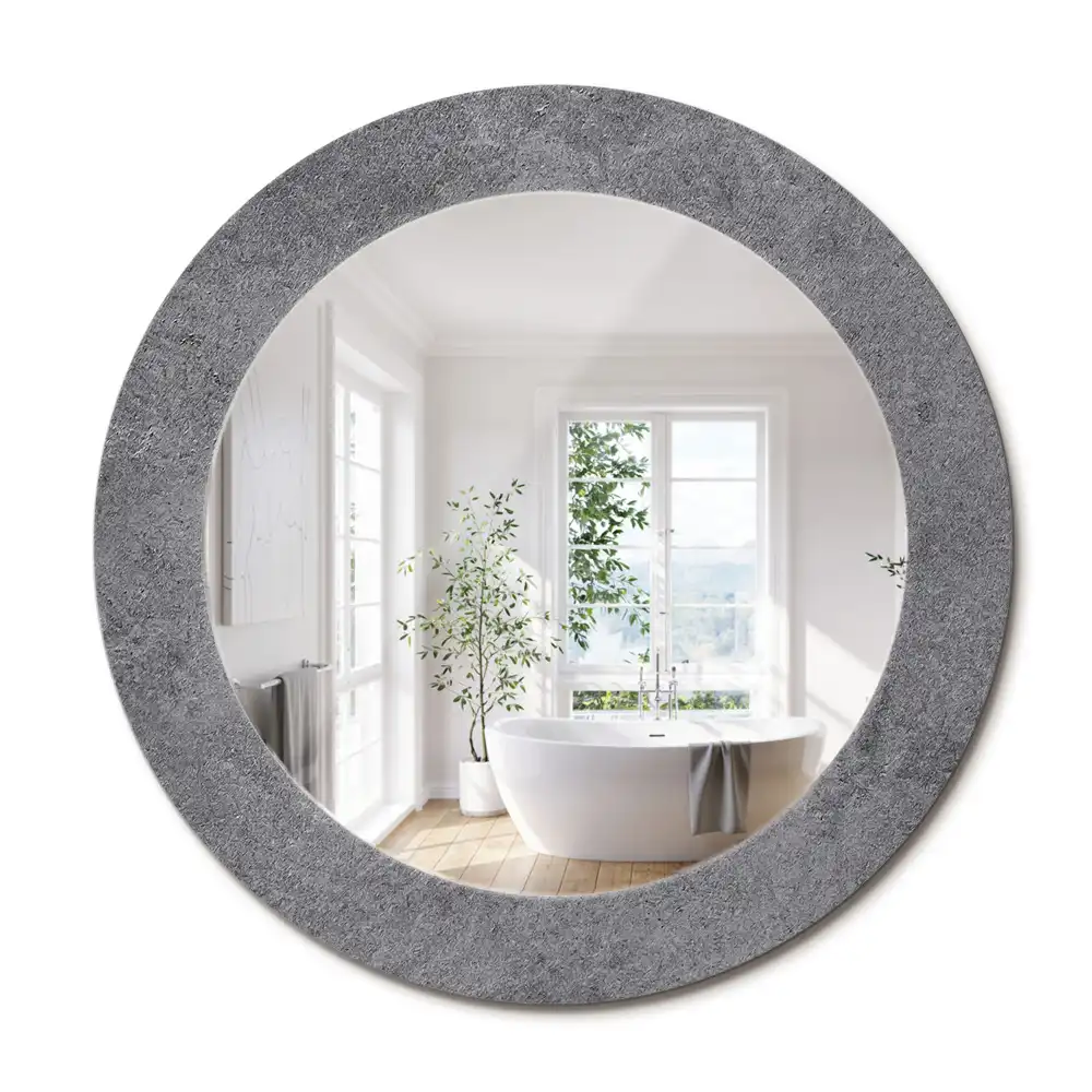Kulaté dekorační zrcadlo na zeď betonová textura