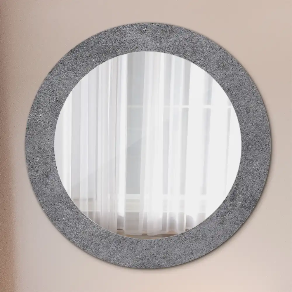 Kulaté dekorační zrcadlo na zeď betonová textura