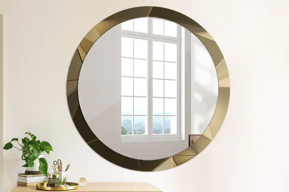 Kulaté dekorační zrcadlo na zeď moderní abstrakce