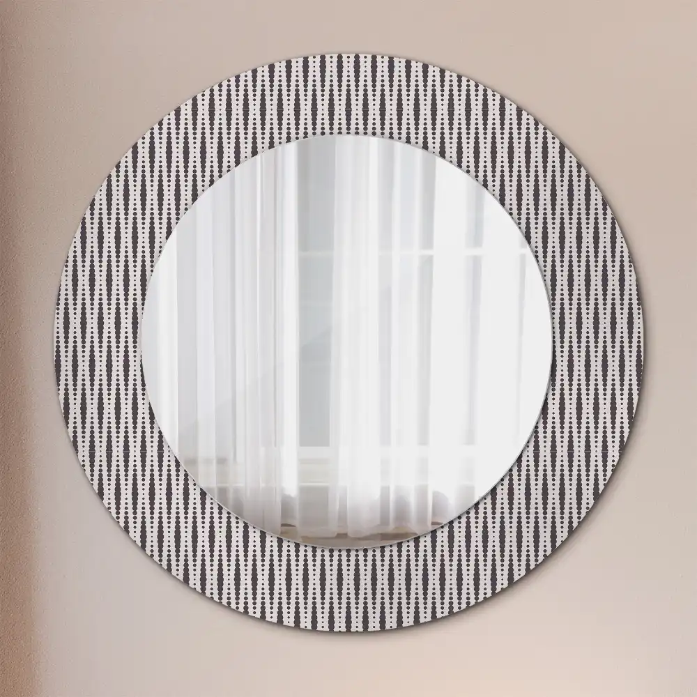 Kulaté dekorační zrcadlo na zeď vzor s geometrickými puntíky