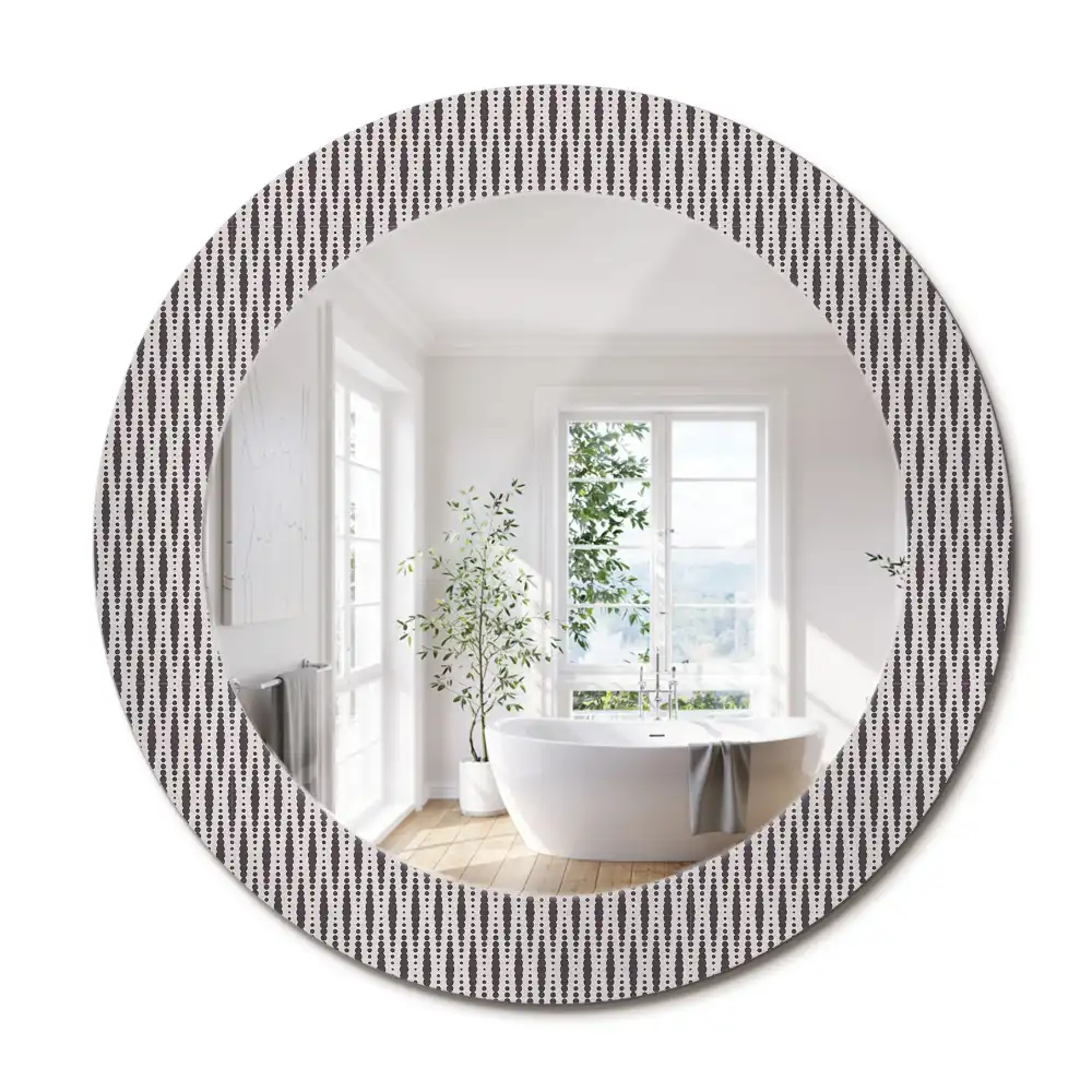 Kulaté dekorační zrcadlo na zeď vzor s geometrickými puntíky